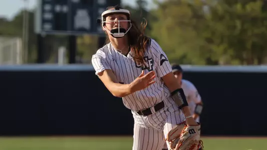 Jolie Gustave pitching in her first win as an Osprey