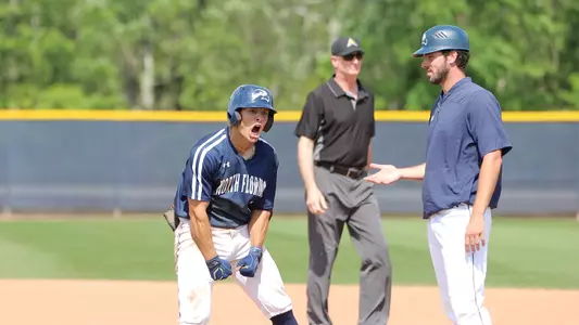 Aidan Sweatt celebrating a game-tying single