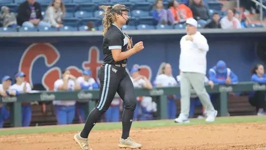 Ashley Connor walking back to the circle