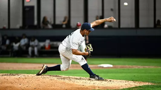 Tony Roca throwing a pitch against Jacksonville State