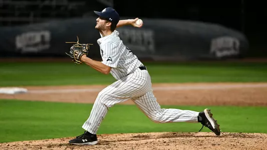Lance Bolton throwing a pitch against Jacksonville State