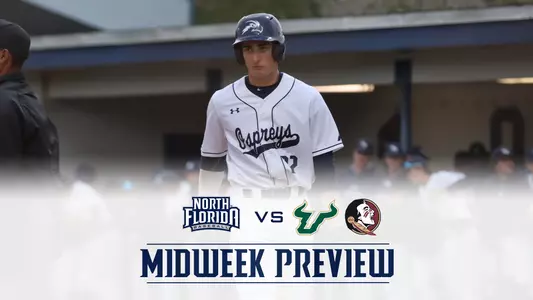 baseball preview graphic against USF and FSU