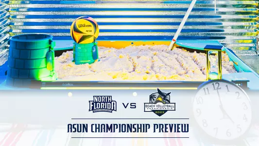 ASUN Championship preview graphic with the ASUN Beach Volleyball graphic