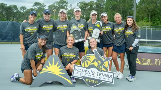 women's tennis wins 2023 asun championship title