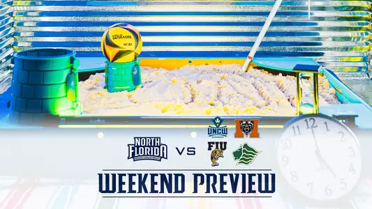 osprey invite weekend preview graphic with four logos of fiu, uncw, mercer and saint leo