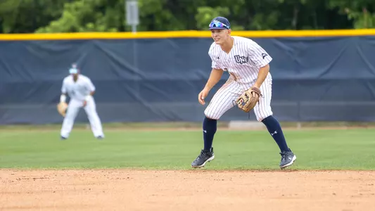 Aidan Sweatt getting ready to field a grounder