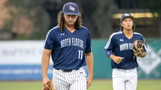 Dominick Madonna walking off the field at JU