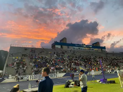 Picture of the Visit Jax Traxck at Hodges Stadium at night