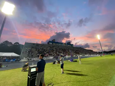 Picture of the Visit Jax Track at Hodges Stadium at night
