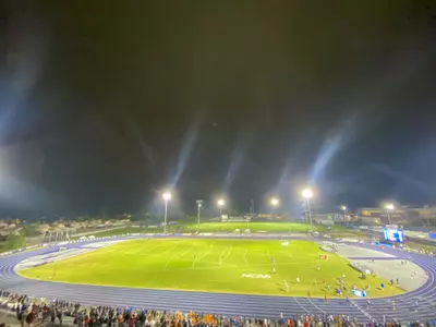 Hodges Stadium Visit Jax Track at night
