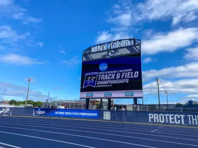 Picture of the Visit Jax Track video board
