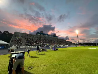 Picture of the Visit Jax Track during competition at night