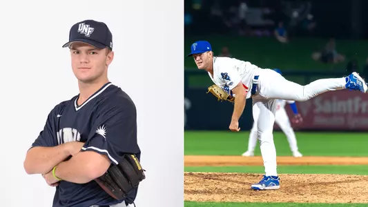 Austin Drury pitching and a staged shot