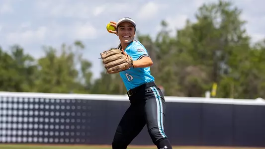 Meagan Calandra throws from shortstop