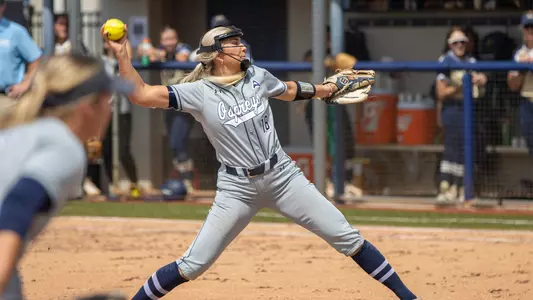 Skyler Stockie in windup of pitch