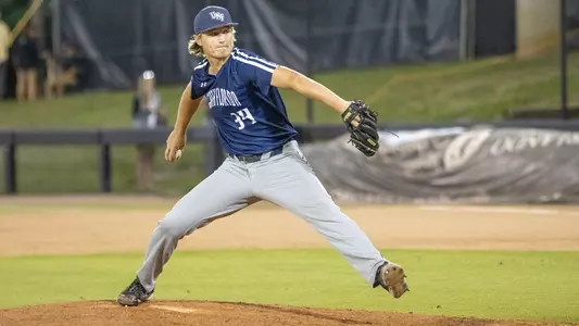 Brandon Adams pitching against UCF