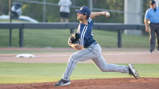 Ty Angevine throwing a pitch against UCF