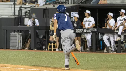 Matthew Clements running to first base at UCF