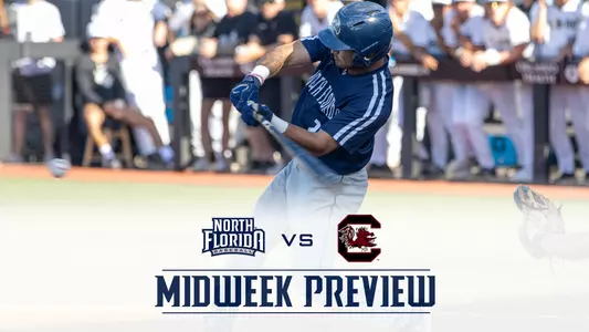 UNF baseball preview graphic for the game at South Carolina