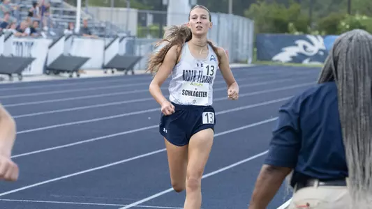 EJ Schlageter finishing at home track & field