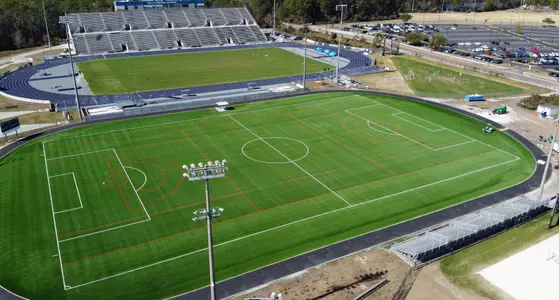Aerial shot of the turf facility