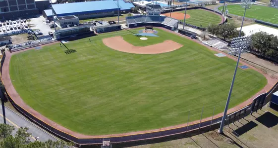 Aerial shot of Harmon Stadium baseball