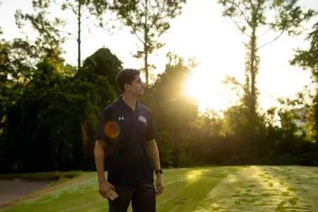 Tyler Stahl looking at the sun