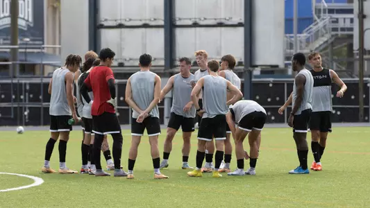 Team huddle shot at practice