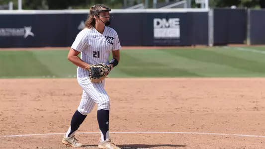 Ashley Connor in the circle pitching