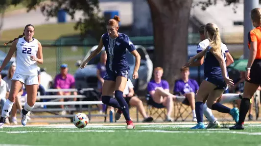 Brooklynn Fugel dribbling against North Alabama