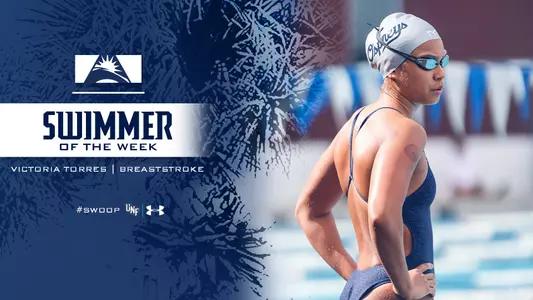 Victoria Torres ASUN Swimmer of the Week graphic