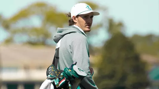 Nick Gabrelcik carrying his bag