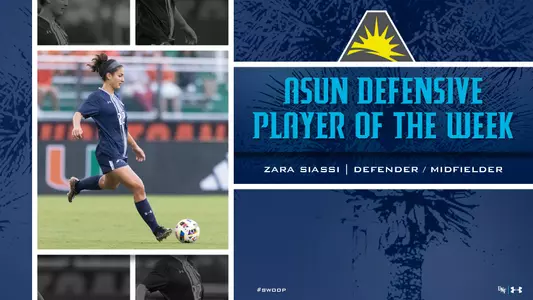 Zara Siassi ASUN Defensive Player of the Week graphic