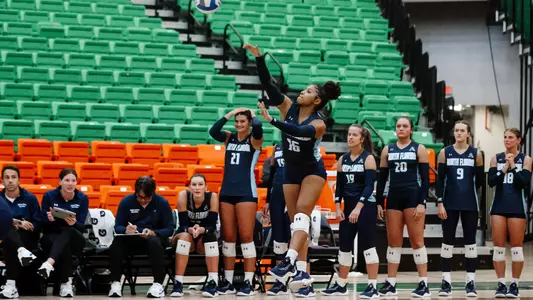 Jexsamarie Perez with a serve