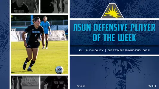 Ella Dudley ASUN Defensive Player of the Week graphic