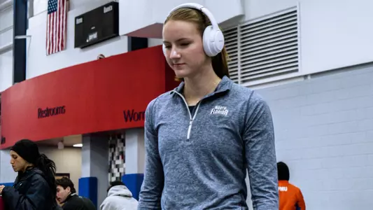 Nicole Shepherd with headphones