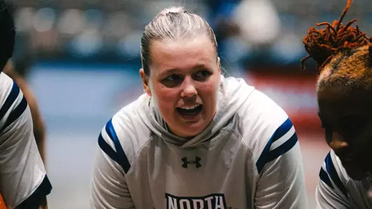 Jamisyn Stinson in the huddle