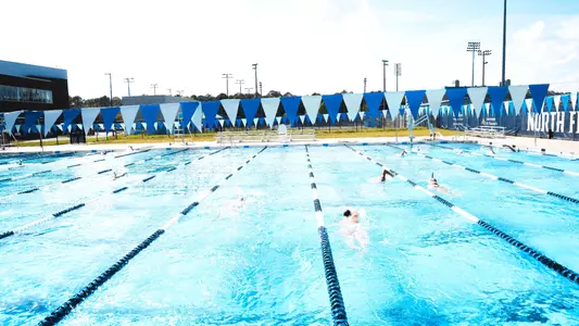 UNF Swimming practicing at the UNF Competition Pool Complex