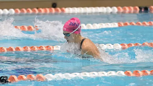Ashley Kirby swimming at the 2025 ASUN Championships