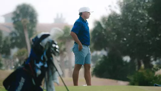 Jason Duff looking down fairway