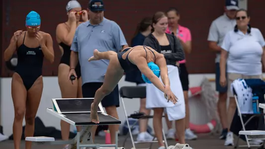 North Florida Swimmer Diving Into The Water at North Florida Invite
