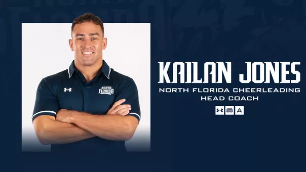 2026-27 North Florida Athletics - Kailan Jones Cheerleading Head Coach Press Release Graphic
