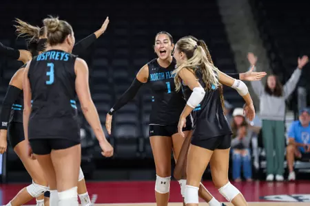 2026 North Florida Volleyball - Recap Photo vs. George Washington (8/29)