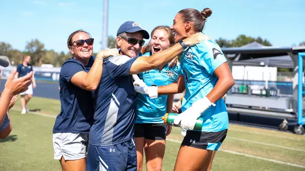 Celebration After Head Coach Eric Faulconer's 300th Career Win