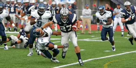 FOOTBALL IMPROVES TO 7-1 AFTER TOPPING CAA NORTH RIVAL NORTHEASTERN, 48-21 Image