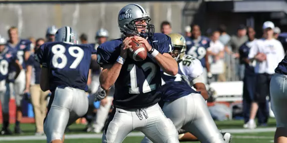 #10 FOOTBALL TEAM ROARS INTO NCAA QUARTERFINALS WITH 49-13 WIN AT #8 MCNEESE Image