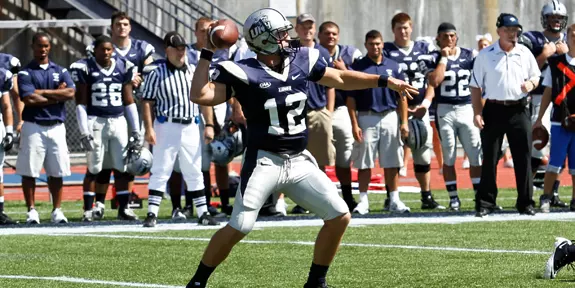 NO. 16 FOOTBALL TEAM DEFEATS LEHIGH, 31-10, BEHIND TOMAN'S 348 PASSING YARDS Image