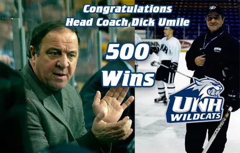 Umile Captures 500th Career Win; Men's Hockey Wins Season Opener 5-3 Over St. Cloud State Image