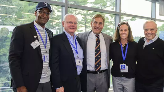 Arnold Garron '84, Dave Brownell, Marty Scarano, Kerry Chandler '84 and Andy Lietz.