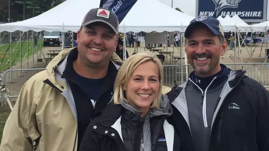 Keith Foulke, his girlfriend Amy Lynch and Joe Balsamo, the father of Wildcat Michael at Homecoming.